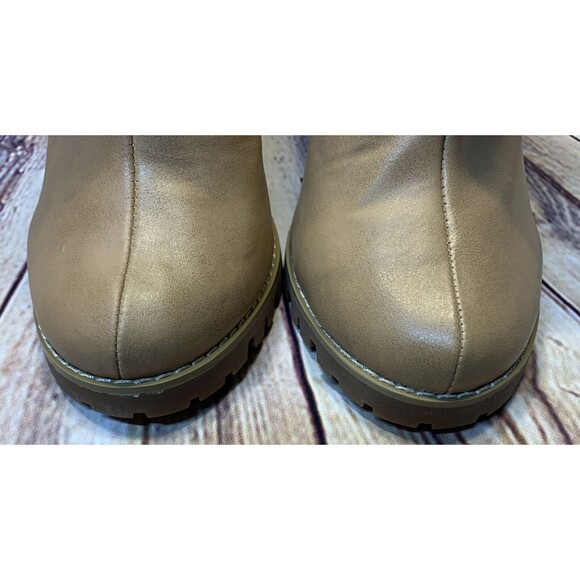 MICHAEL ANTONIO Women’s Chunky Heel Double Buckle Beige Ankle boots Size 10 US - Picture 7 of 11